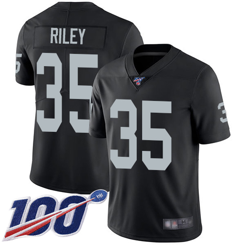 Men Oakland Raiders Limited Black Curtis Riley Home Jersey NFL Football #35 100th Season Vapor Jersey->oakland raiders->NFL Jersey